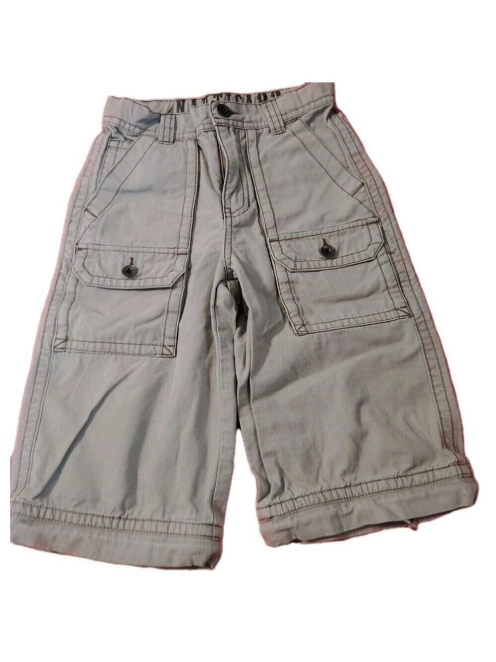 Vintage Nautica Boys Size 6 Cargo Shorts khaki Adjustable waist lg Pockets